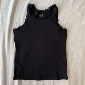 Joe Fresh Girls Black Lacy High Neck Crop Fit Tank Top